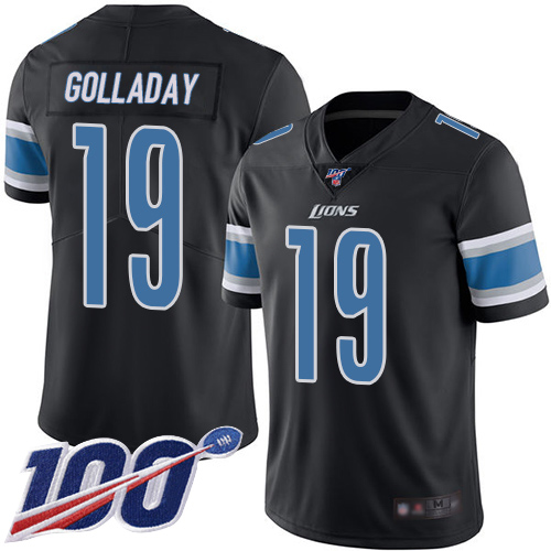 Detroit Lions Limited Black Men Kenny Golladay Jersey NFL Football #19 100th Season Rush Vapor Untouchable